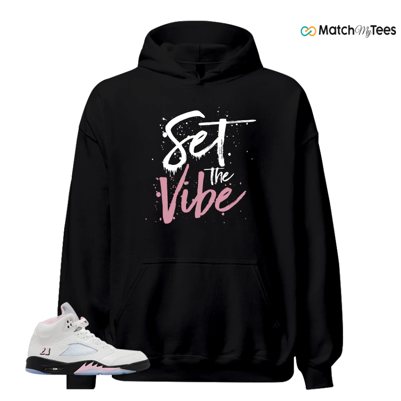 NIKE AIR JORDAN 5 RETRO MEDIUM SOFT PINK SNEAKER Matching Tees hoodie