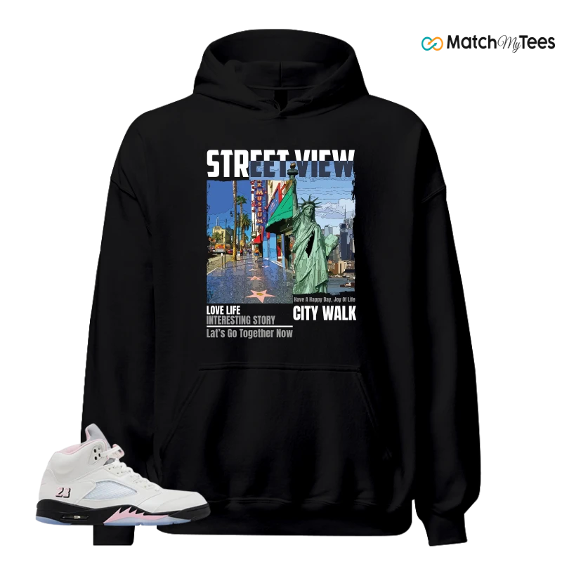 NIKE AIR JORDAN 5 RETRO MEDIUM SOFT PINK SNEAKER Matching Tees hoodie