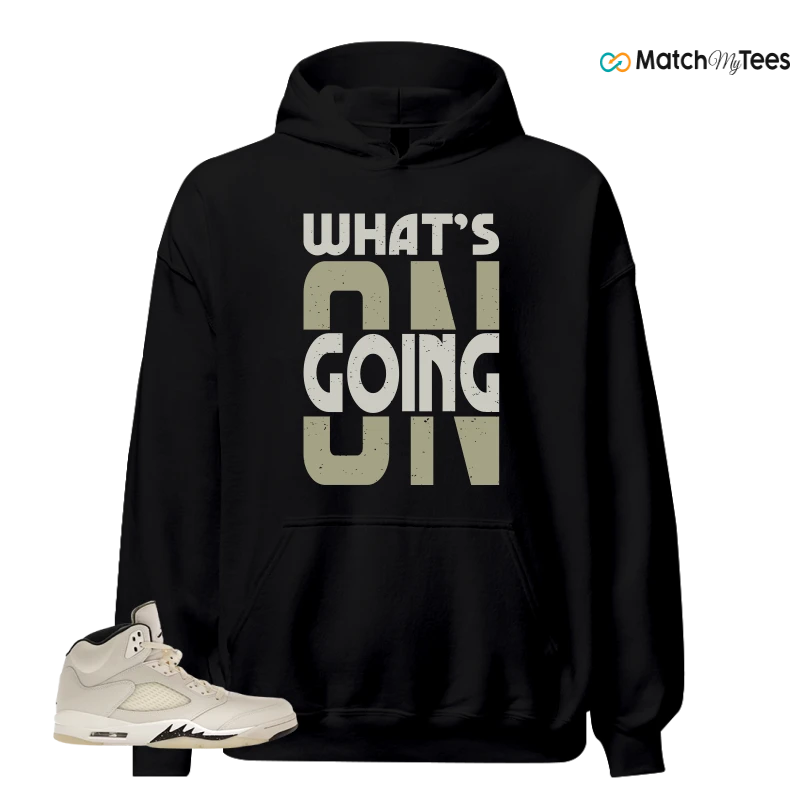 NIKE AIR JORDAN 5 RETRO SAIL SNEAKER/SAIL/BLACK/LIGHT OREWOOD BROWN/COCONUT MILK matching Hoodie