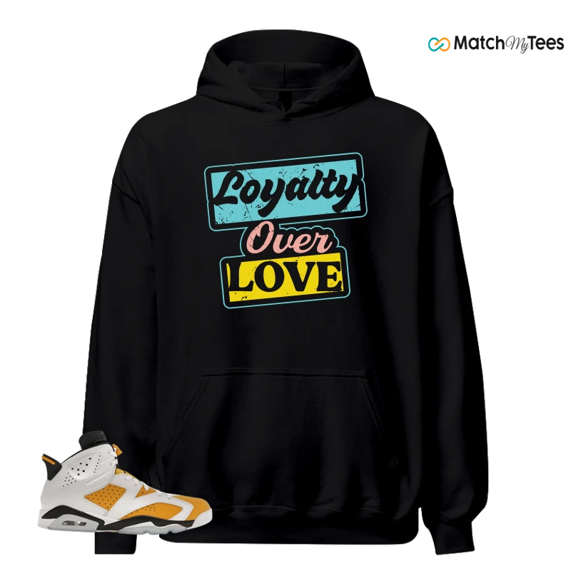 NIKE AIR JORDAN 6 YELLOW OCHRE SNEAKER/WHITE/YELLOW OCHRE-BLACK matching Hoodie