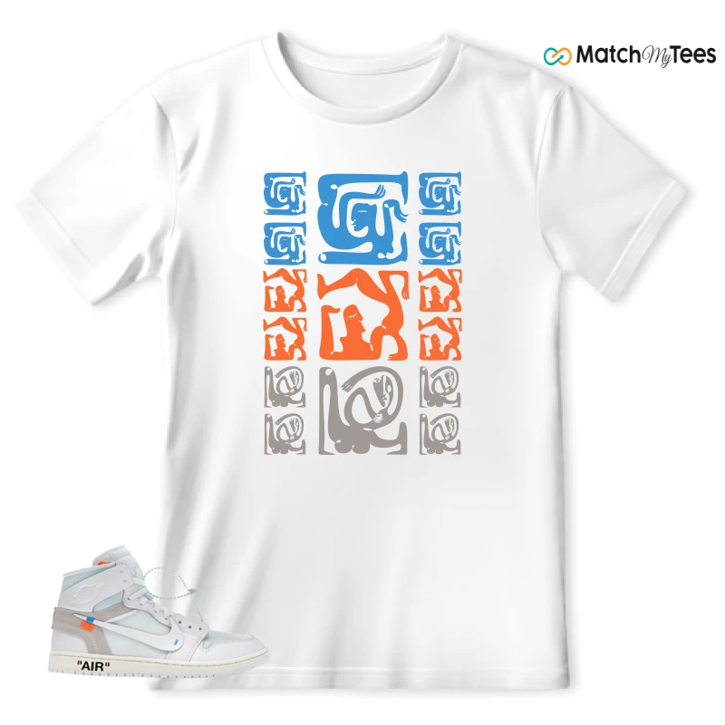NEKE AIR JORDAN 1 RETRO HIGH OG VIRGIL ABLOH ARCHIVE ALASKA SNEAKER Matching Tees t-shirt