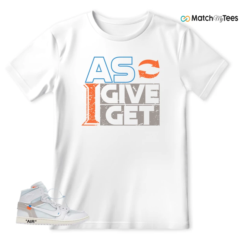 NEKE AIR JORDAN 1 RETRO HIGH OG VIRGIL ABLOH ARCHIVE ALASKA SNEAKER Matching Tees t-shirt