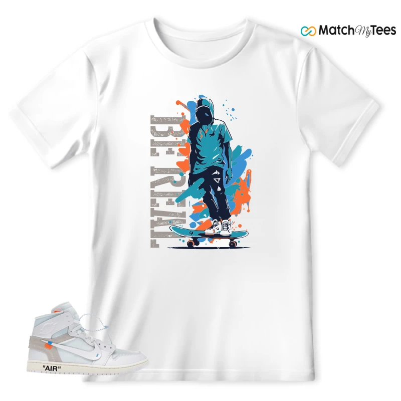 NEKE AIR JORDAN 1 RETRO HIGH OG VIRGIL ABLOH ARCHIVE ALASKA SNEAKER Matching Tees t-shirt
