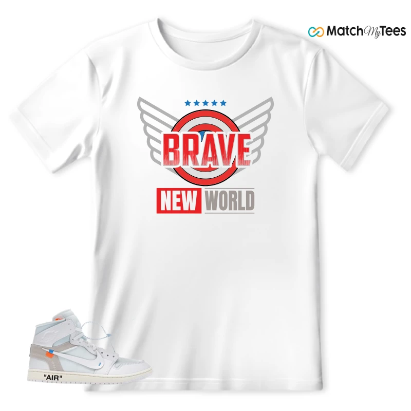 NEKE AIR JORDAN 1 RETRO HIGH OG VIRGIL ABLOH ARCHIVE ALASKA SNEAKER Matching Tees t-shirt