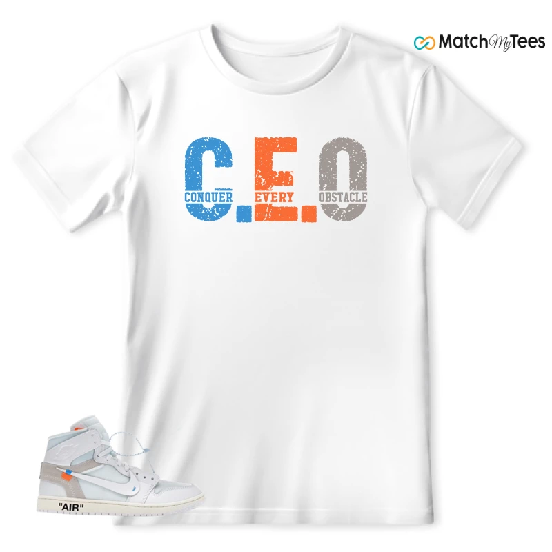 NEKE AIR JORDAN 1 RETRO HIGH OG VIRGIL ABLOH ARCHIVE ALASKA SNEAKER Matching Tees t-shirt
