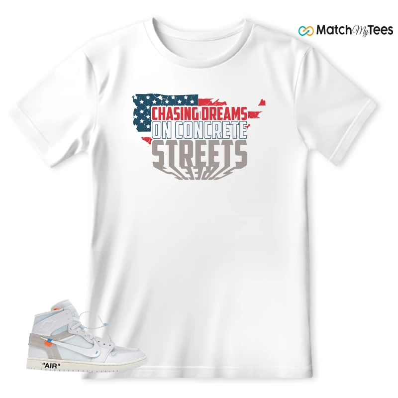 NEKE AIR JORDAN 1 RETRO HIGH OG VIRGIL ABLOH ARCHIVE ALASKA SNEAKER Matching Tees t-shirt