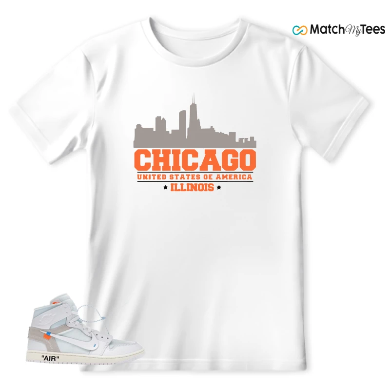 NEKE AIR JORDAN 1 RETRO HIGH OG VIRGIL ABLOH ARCHIVE ALASKA SNEAKER Matching Tees t-shirt