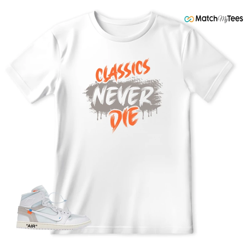 NEKE AIR JORDAN 1 RETRO HIGH OG VIRGIL ABLOH ARCHIVE ALASKA SNEAKER Matching Tees t-shirt