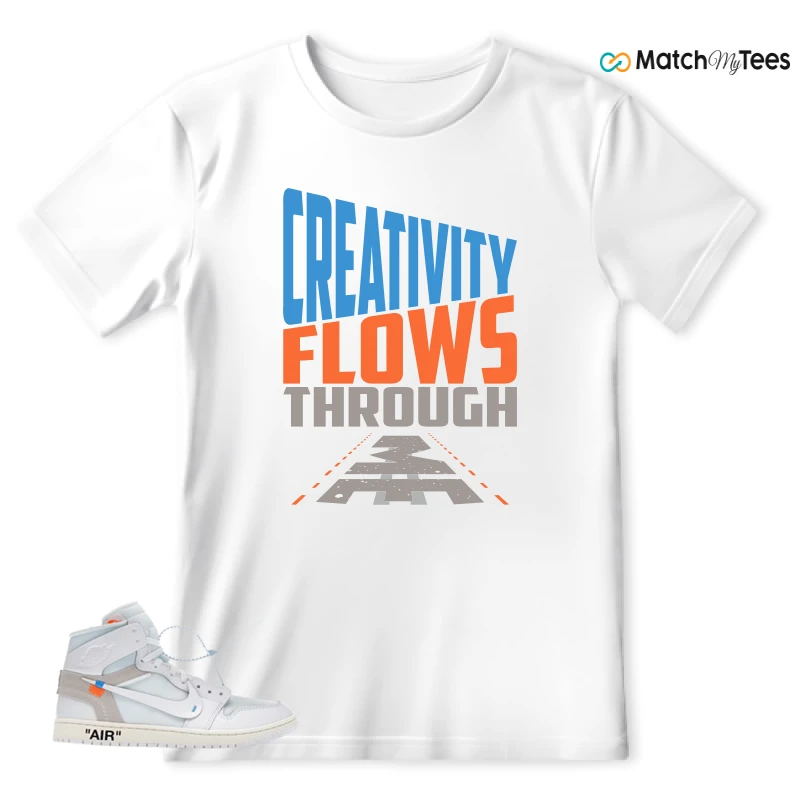 NEKE AIR JORDAN 1 RETRO HIGH OG VIRGIL ABLOH ARCHIVE ALASKA SNEAKER Matching Tees t-shirt