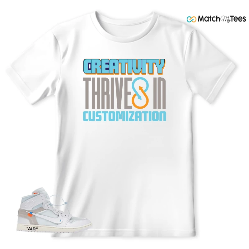 NEKE AIR JORDAN 1 RETRO HIGH OG VIRGIL ABLOH ARCHIVE ALASKA SNEAKER Matching Tees t-shirt
