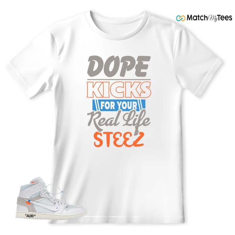 NEKE AIR JORDAN 1 RETRO HIGH OG VIRGIL ABLOH ARCHIVE ALASKA SNEAKER Matching Tees t-shirt
