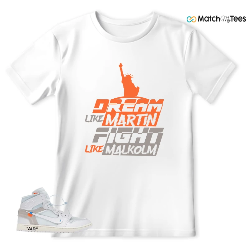 NEKE AIR JORDAN 1 RETRO HIGH OG VIRGIL ABLOH ARCHIVE ALASKA SNEAKER Matching Tees t-shirt