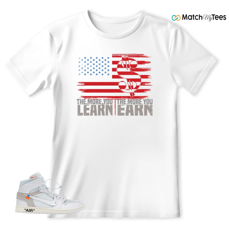 NEKE AIR JORDAN 1 RETRO HIGH OG VIRGIL ABLOH ARCHIVE ALASKA SNEAKER Matching Tees t-shirt