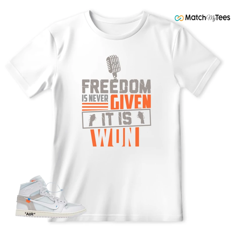 NEKE AIR JORDAN 1 RETRO HIGH OG VIRGIL ABLOH ARCHIVE ALASKA SNEAKER Matching Tees t-shirt