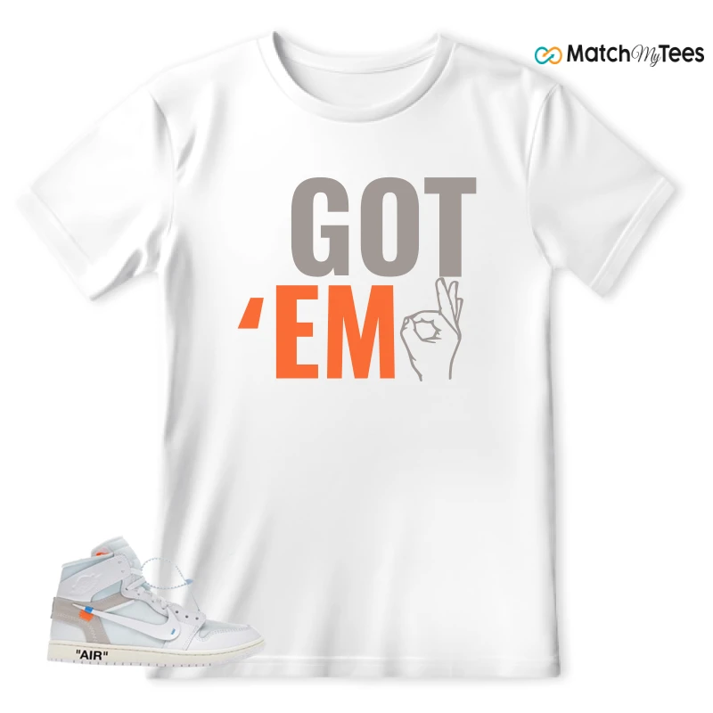 NEKE AIR JORDAN 1 RETRO HIGH OG VIRGIL ABLOH ARCHIVE ALASKA SNEAKER Matching Tees t-shirt