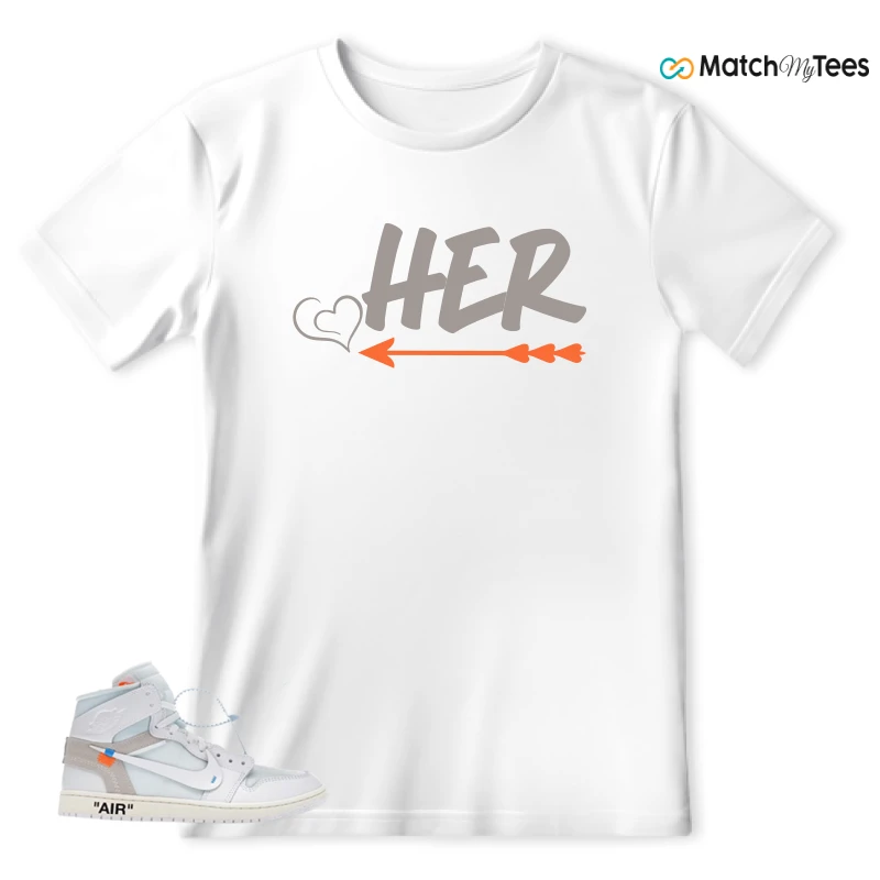NEKE AIR JORDAN 1 RETRO HIGH OG VIRGIL ABLOH ARCHIVE ALASKA SNEAKER Matching Tees t-shirt