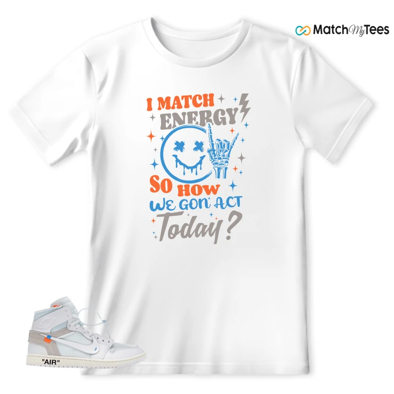 NEKE AIR JORDAN 1 RETRO HIGH OG VIRGIL ABLOH ARCHIVE ALASKA SNEAKER Matching Tees t-shirt