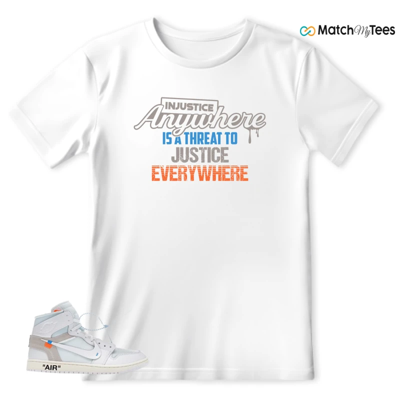 NEKE AIR JORDAN 1 RETRO HIGH OG VIRGIL ABLOH ARCHIVE ALASKA SNEAKER Matching Tees t-shirt