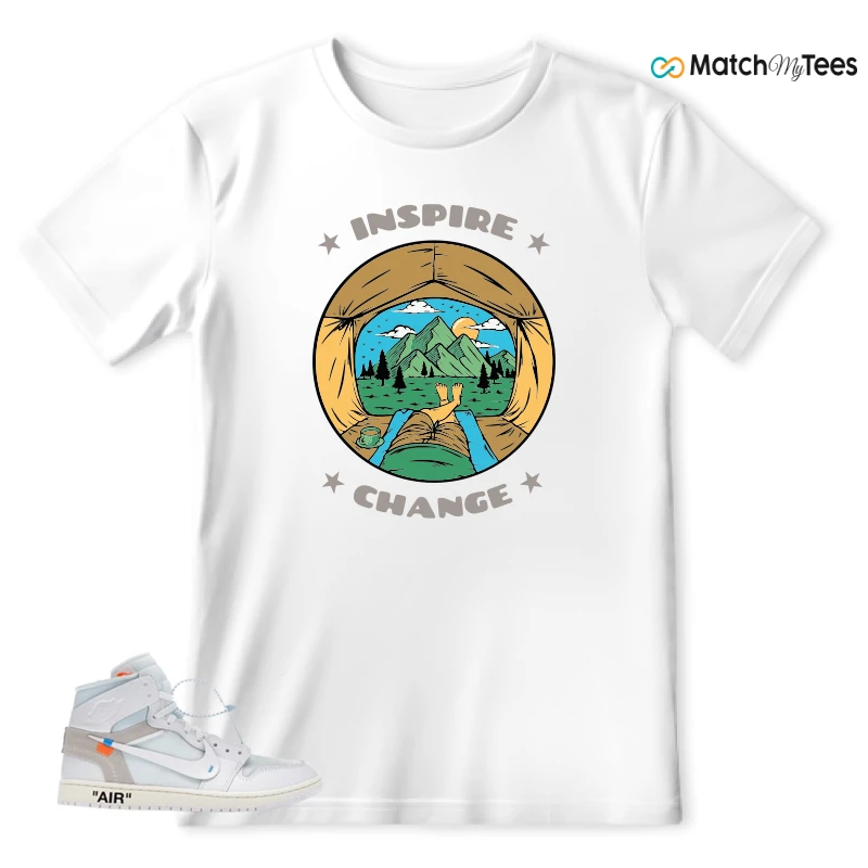 NEKE AIR JORDAN 1 RETRO HIGH OG VIRGIL ABLOH ARCHIVE ALASKA SNEAKER Matching Tees t-shirt