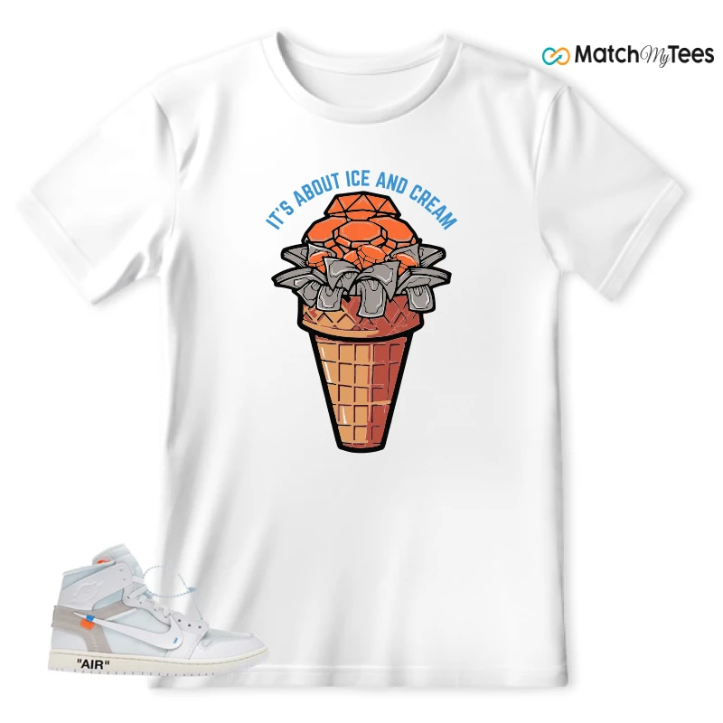 NEKE AIR JORDAN 1 RETRO HIGH OG VIRGIL ABLOH ARCHIVE ALASKA SNEAKER Matching Tees t-shirt