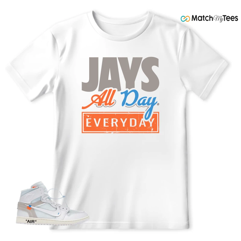 NEKE AIR JORDAN 1 RETRO HIGH OG VIRGIL ABLOH ARCHIVE ALASKA SNEAKER Matching Tees t-shirt