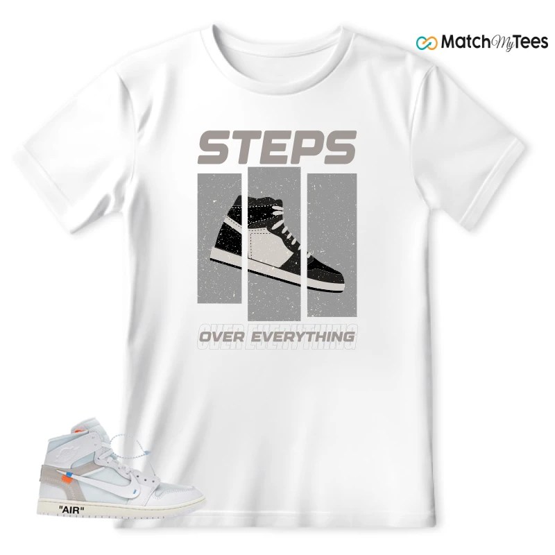 NEKE AIR JORDAN 1 RETRO HIGH OG VIRGIL ABLOH ARCHIVE ALASKA SNEAKER Matching Tees t-shirt