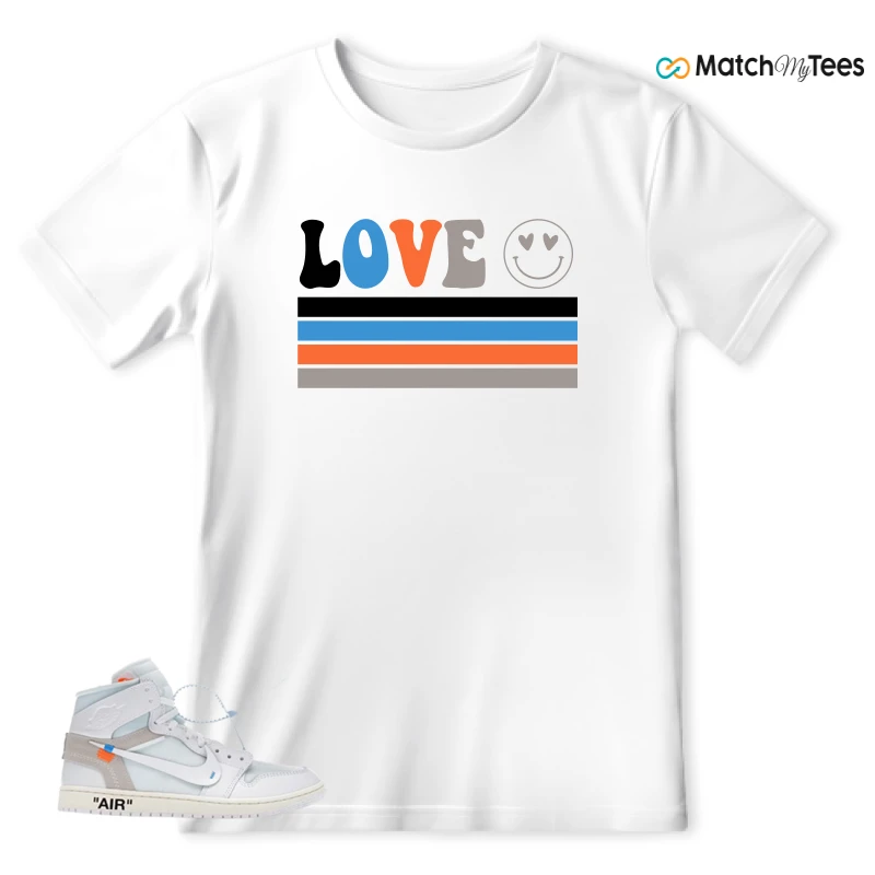 NEKE AIR JORDAN 1 RETRO HIGH OG VIRGIL ABLOH ARCHIVE ALASKA SNEAKER Matching Tees t-shirt