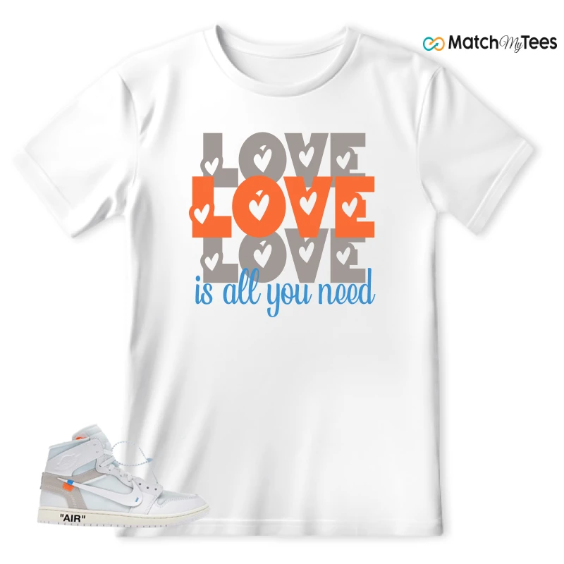 NEKE AIR JORDAN 1 RETRO HIGH OG VIRGIL ABLOH ARCHIVE ALASKA SNEAKER Matching Tees t-shirt