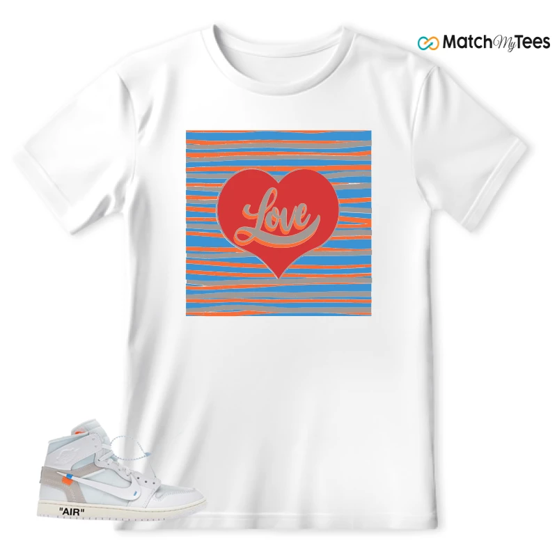 NEKE AIR JORDAN 1 RETRO HIGH OG VIRGIL ABLOH ARCHIVE ALASKA SNEAKER Matching Tees t-shirt