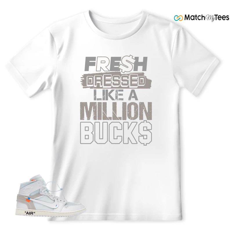 NEKE AIR JORDAN 1 RETRO HIGH OG VIRGIL ABLOH ARCHIVE ALASKA SNEAKER Matching Tees t-shirt