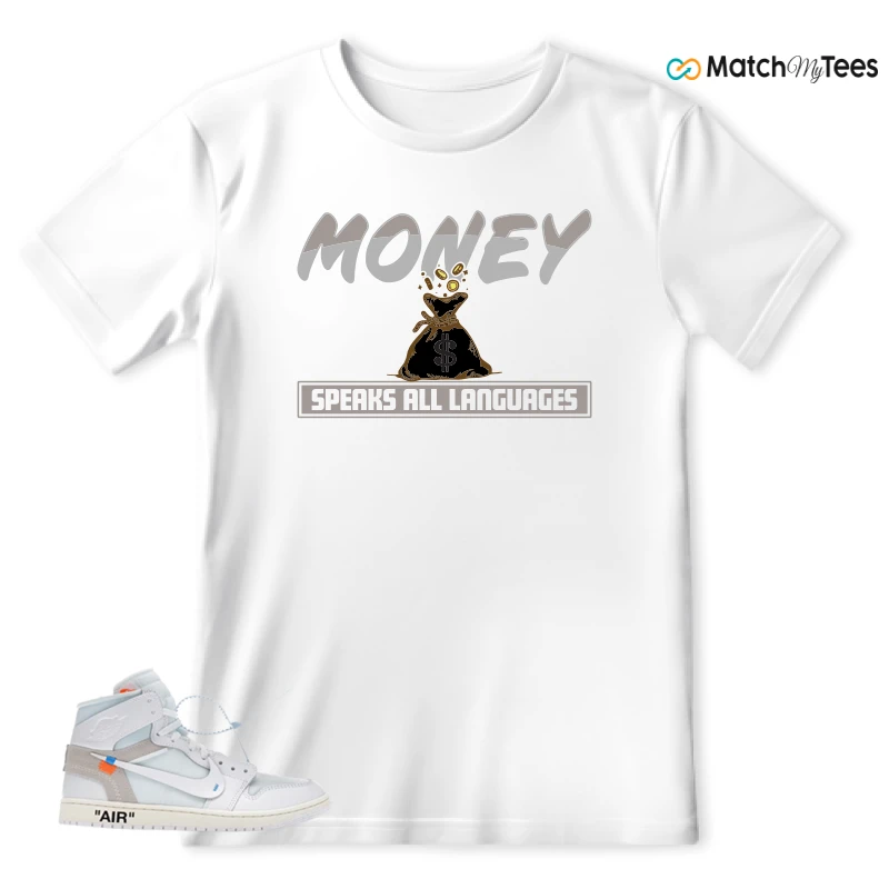 NEKE AIR JORDAN 1 RETRO HIGH OG VIRGIL ABLOH ARCHIVE ALASKA SNEAKER Matching Tees t-shirt