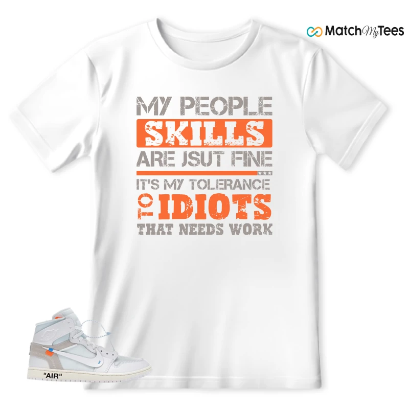 NEKE AIR JORDAN 1 RETRO HIGH OG VIRGIL ABLOH ARCHIVE ALASKA SNEAKER Matching Tees t-shirt
