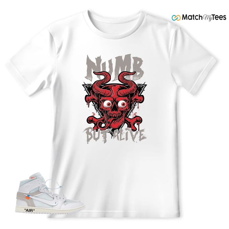 NEKE AIR JORDAN 1 RETRO HIGH OG VIRGIL ABLOH ARCHIVE ALASKA SNEAKER Matching Tees t-shirt