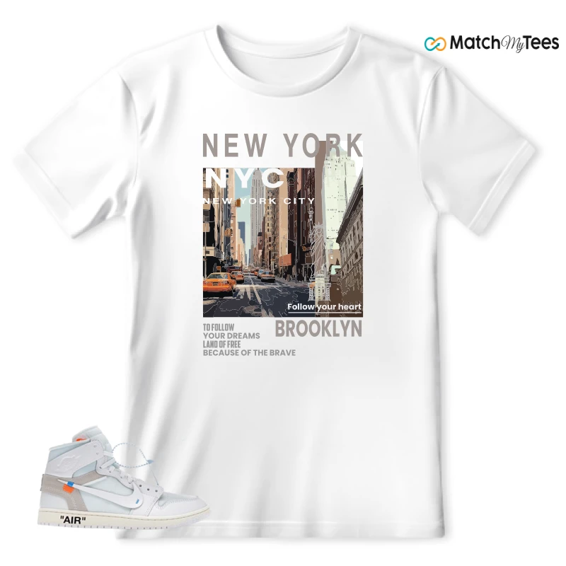 NEKE AIR JORDAN 1 RETRO HIGH OG VIRGIL ABLOH ARCHIVE ALASKA SNEAKER Matching Tees t-shirt