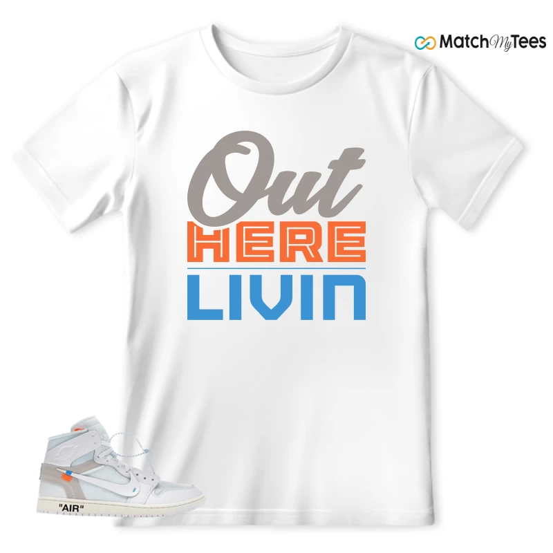 NEKE AIR JORDAN 1 RETRO HIGH OG VIRGIL ABLOH ARCHIVE ALASKA SNEAKER Matching Tees t-shirt