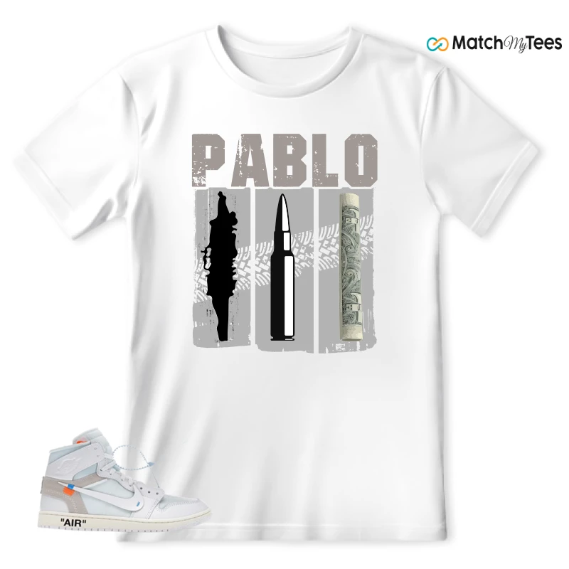 NEKE AIR JORDAN 1 RETRO HIGH OG VIRGIL ABLOH ARCHIVE ALASKA SNEAKER Matching Tees t-shirt