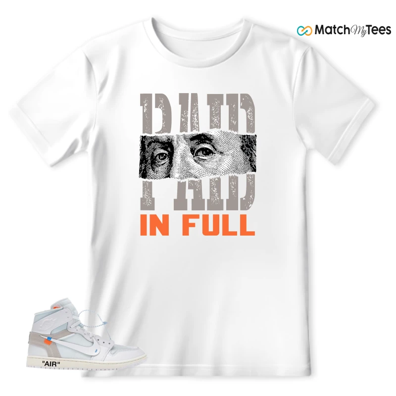 NEKE AIR JORDAN 1 RETRO HIGH OG VIRGIL ABLOH ARCHIVE ALASKA SNEAKER Matching Tees t-shirt