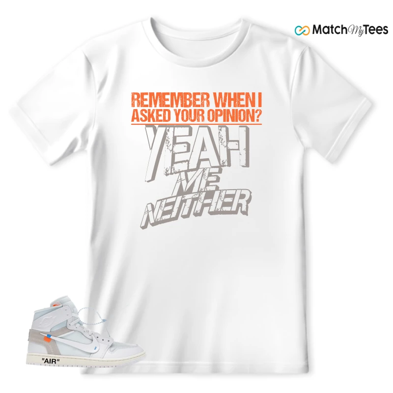 NEKE AIR JORDAN 1 RETRO HIGH OG VIRGIL ABLOH ARCHIVE ALASKA SNEAKER Matching Tees t-shirt