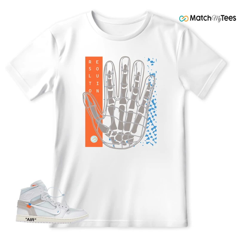 NEKE AIR JORDAN 1 RETRO HIGH OG VIRGIL ABLOH ARCHIVE ALASKA SNEAKER Matching Tees t-shirt