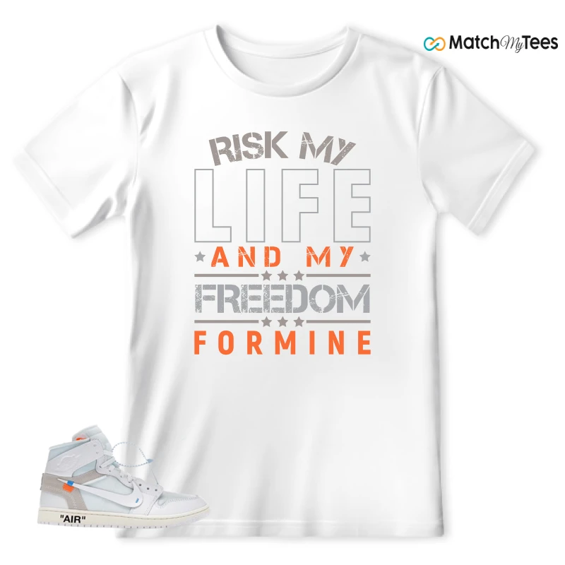 NEKE AIR JORDAN 1 RETRO HIGH OG VIRGIL ABLOH ARCHIVE ALASKA SNEAKER Matching Tees t-shirt
