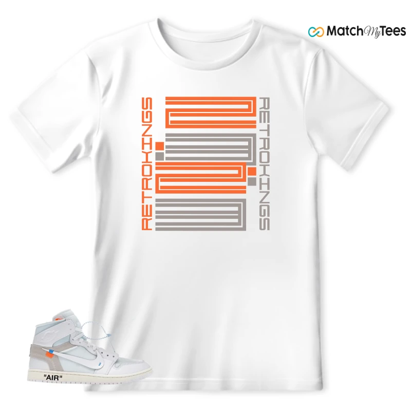NEKE AIR JORDAN 1 RETRO HIGH OG VIRGIL ABLOH ARCHIVE ALASKA SNEAKER Matching Tees t-shirt