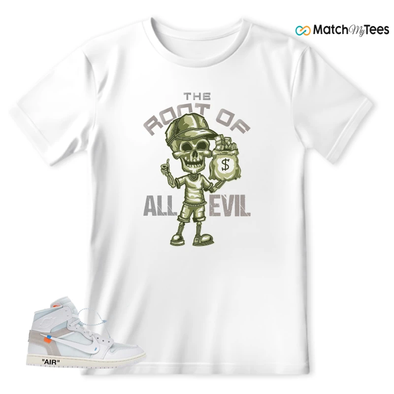NEKE AIR JORDAN 1 RETRO HIGH OG VIRGIL ABLOH ARCHIVE ALASKA SNEAKER Matching Tees t-shirt