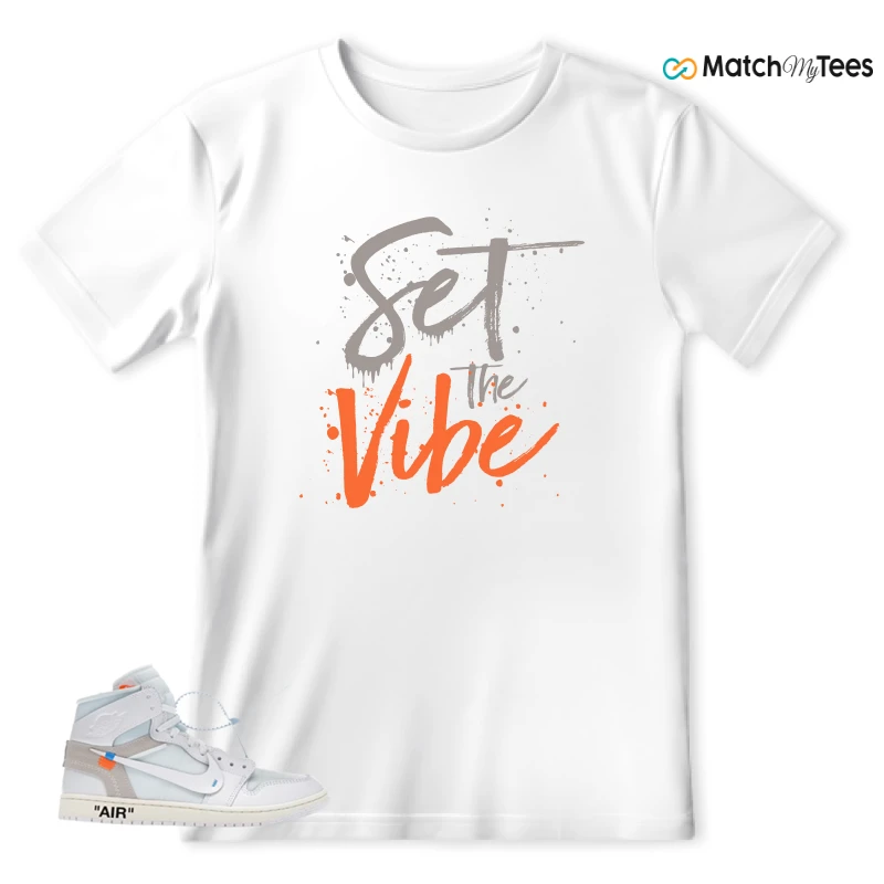 NEKE AIR JORDAN 1 RETRO HIGH OG VIRGIL ABLOH ARCHIVE ALASKA SNEAKER Matching Tees t-shirt