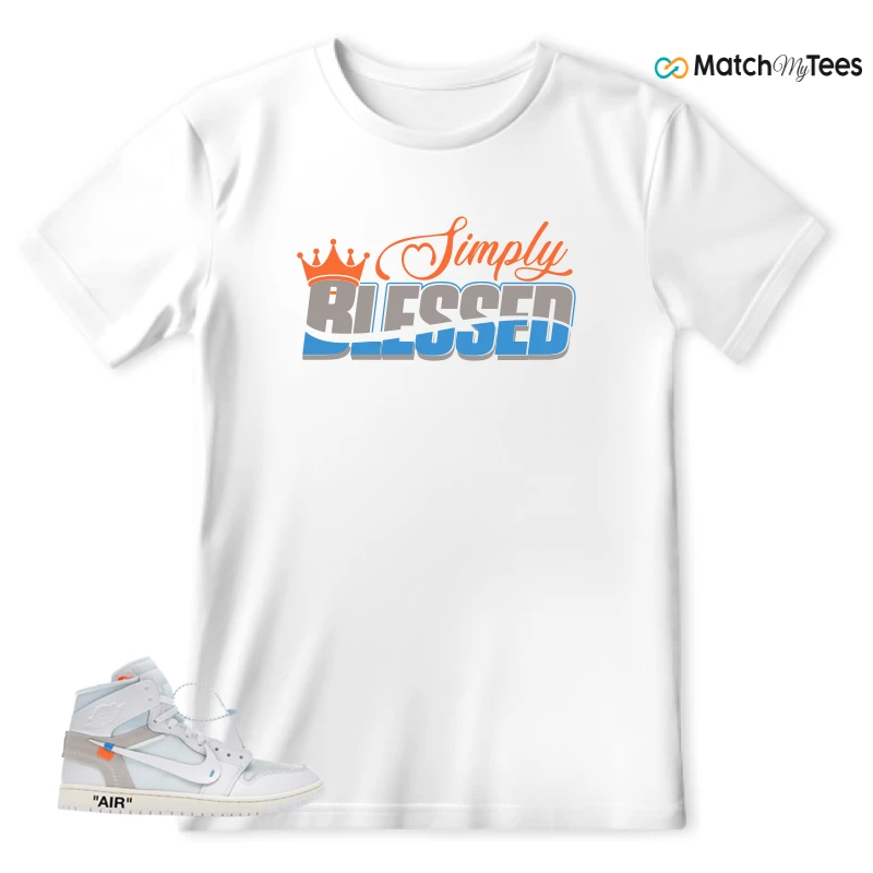 NEKE AIR JORDAN 1 RETRO HIGH OG VIRGIL ABLOH ARCHIVE ALASKA SNEAKER Matching Tees t-shirt