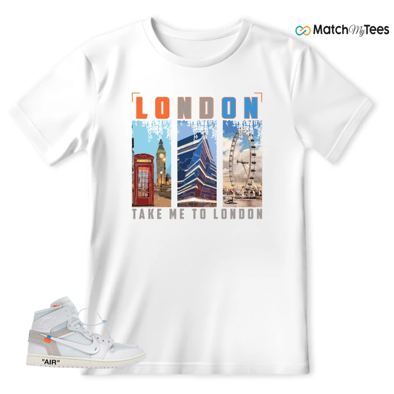 NEKE AIR JORDAN 1 RETRO HIGH OG VIRGIL ABLOH ARCHIVE ALASKA SNEAKER Matching Tees t-shirt