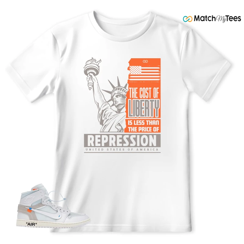 NEKE AIR JORDAN 1 RETRO HIGH OG VIRGIL ABLOH ARCHIVE ALASKA SNEAKER Matching Tees t-shirt
