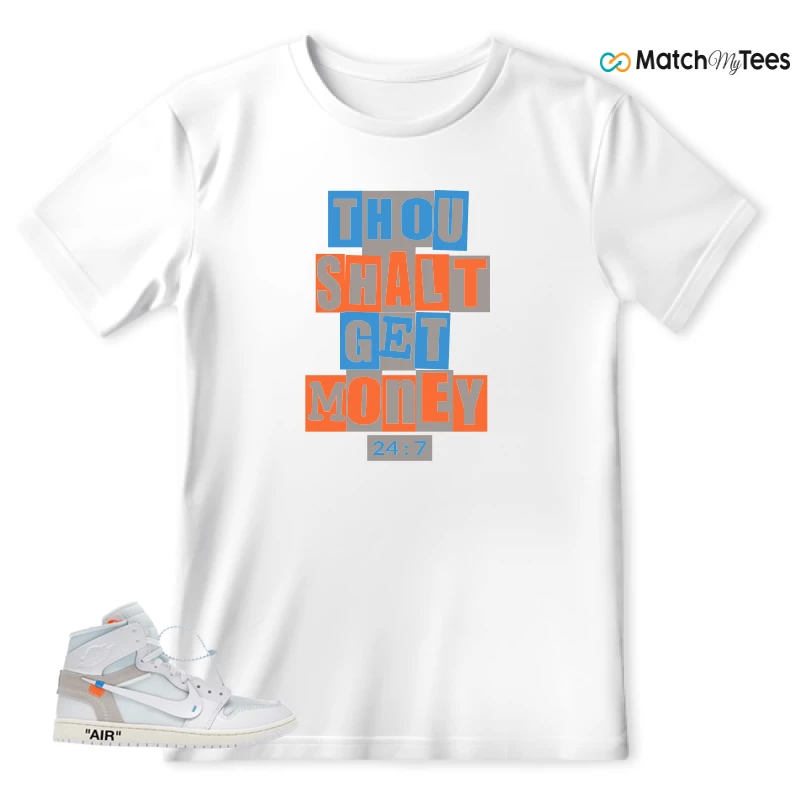 NEKE AIR JORDAN 1 RETRO HIGH OG VIRGIL ABLOH ARCHIVE ALASKA SNEAKER Matching Tees t-shirt