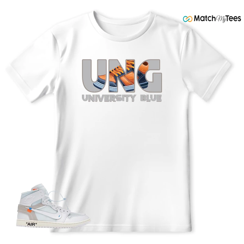 NEKE AIR JORDAN 1 RETRO HIGH OG VIRGIL ABLOH ARCHIVE ALASKA SNEAKER Matching Tees t-shirt