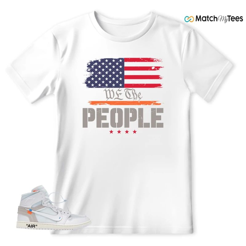 NEKE AIR JORDAN 1 RETRO HIGH OG VIRGIL ABLOH ARCHIVE ALASKA SNEAKER Matching Tees t-shirt