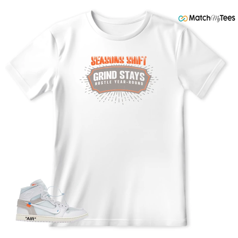 NEKE AIR JORDAN 1 RETRO HIGH OG VIRGIL ABLOH ARCHIVE ALASKA SNEAKER Matching Tees t-shirt